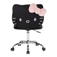 Impressions Vanity Hello Kitty Teddy Swivel Vanity Chair For Makeup Desk Armless Rolling Chair With Wheels Adjustable Height