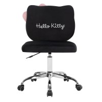 Impressions Vanity Hello Kitty Teddy Swivel Vanity Chair For Makeup Desk Armless Rolling Chair With Wheels Adjustable Height