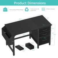 Lufeiya Computer Desk With File Drawers Cabinet 47 Inch Home Office Desks With Filing Cabinet For Small Space Gaming Study Wri