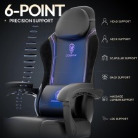 Dowinx Gaming Chair With Pocket Spring Cushion Ergonomic Game Chair With Massage Lumbar Support And Footrest For Adults High B