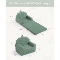 Blissful Diary Kids Couch 2In1 Soft Toddler Couch Fold Out Toddler Chair Comfy Convertible Sofa To Lounger With Cute Shell