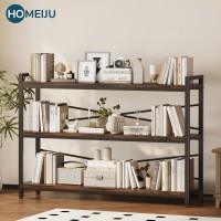 3 Tier Bookshelf 4724 Width Wood And Metal Etagere Bookcase Vintage Farmhouse Modern Wooden Large Book Shelf For Home Livin