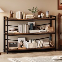 3 Tier Bookshelf 4724 Width Wood And Metal Etagere Bookcase Vintage Farmhouse Modern Wooden Large Book Shelf For Home Livin