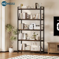 5 Tier Bookshelf 3149 Width Book Organizers And Storage Wood And Metal Tall Bookcase Rustic Book Shelf Organization And St