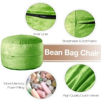 [Velvet Fabric] X-Large Bean Bag Chair: 5 Ft Memory Foam Bean Bag Chairs For Adults With Filling Adult/Kids Bean Bag Chair With Filler Included Soft Faux Fur Fabric Camel 5 Foot