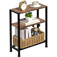 Narrow Side Table For Small Space 2Tier Small End Table With Shelf Holder Slim Nightstand Skinny Snack Couch Table In Living