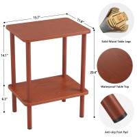 Apicizon 2 Tier End Table Boho Side Table With Storage Shelf Nightstand Bedside Table For Small Spaces Bedroom Living Room