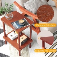 Apicizon 2 Tier End Table Boho Side Table With Storage Shelf Nightstand Bedside Table For Small Spaces Bedroom Living Room