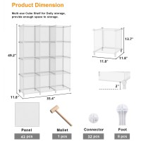 Awtatos Cube Storage Organizer 12 Cube Shelves Bookshelf Closet Organizers And Storage Diy Stackable Plastic Clothes Organize