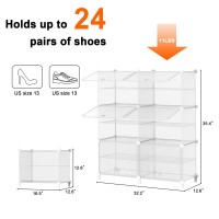 Awtatos Shoe Rack 6 Tier Shoe Storage Cabinet With Door 24 Pair Shoe Organizer Shelves For Closet Hallway Bedroom Entryway Tr