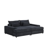 Jaylee Black Fabric 88 Wide Oversized Sleeper Sofa