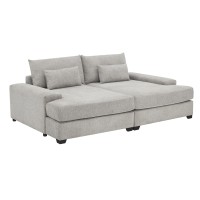 Jaylee Light Gray Fabric 88 Wide Oversized Sleeper Sofa