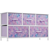 Yitahome Wide Storage Tower With 5 Drawers Fabric Dresser Organizer Unit For Bedroom Living Room Closets Sturdy Steel Fra