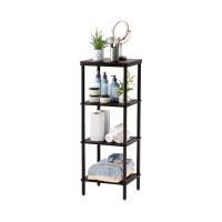 Amazerbath Bamboo Bathroom Shelf 4Tier Bathroom Standing Shelves Multifunctional Storage Rack For Living Room Bedroom Kitchen