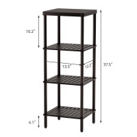 Amazerbath Bamboo Bathroom Shelf 4Tier Bathroom Standing Shelves Multifunctional Storage Rack For Living Room Bedroom Kitchen