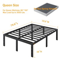 Shland Bed Frame Queen Size 16 Inch Sturdy Platform Bed Frame No Box Spring Needed Heavy Duty Metal Queen Size Bed Frame Easy