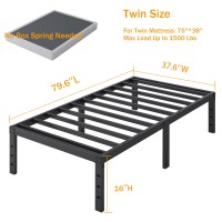 Shland Twin Xl Bed Frames 16 Inch Metal Platform Bed Frame No Box Spring Needed Twin Size Bed With Heavy Duty Strong Slat Suppo