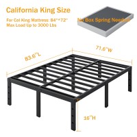 Shland Bedframecal King16 Inch Heavy Duty Metal King Size Bed Frame No Box Spring Needed Mattress Foundation Easy Assembly