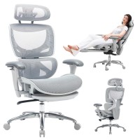 Ergonomic Mesh Office Chair With Footrest Executive High Back Computer Desk Chair With Wide Headrest And Adjustable 3D Arms Ba