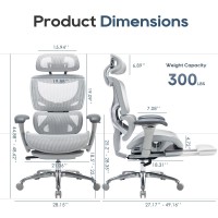 Ergonomic Mesh Office Chair With Footrest Executive High Back Computer Desk Chair With Wide Headrest And Adjustable 3D Arms Ba