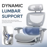 Ergonomic Mesh Office Chair With Footrest Executive High Back Computer Desk Chair With Wide Headrest And Adjustable 3D Arms Ba