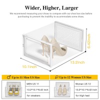 Kuject Xlarge Shoe Storage Boxes Organizers Clear Plastic Stackable 9 Pack Shoe Rack Holder Substitute Sneaker Containers