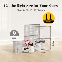 Kuject Xlarge Shoe Storage Boxes Organizers Clear Plastic Stackable 4 Pack Shoe Rack Holder Substitute Sneaker Containers