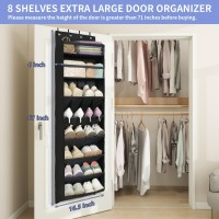 Fentec 1 Pack 8 Shelves Over The Door Shoe Organizer 68 Exlarge Deep Pockets Hanging Shoe Organizers Shoe Rack For Closet Sh