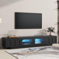 Merax Tv Stand For Televisions Up To 95 Functional Media Console With Appcontrolled Smart Led Light Arched Cabinet Doors An