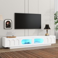 Merax Tv Stand For Televisions Up To 95 Functional Media Console With Appcontrolled Smart Led Light Arched Cabinet Doors An