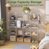 Cahome Cube Storage Organizer 16Cube Shelves Units Plastic Storage Cubes Diy Closet Organizer Modular Closet Storage Shelf