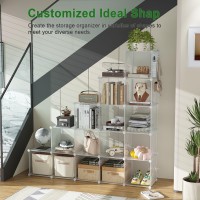 Cahome Cube Storage Organizer 16Cube Shelves Units Plastic Storage Cubes Diy Closet Organizer Modular Closet Storage Shelf