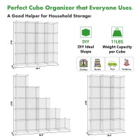 Cahome Cube Storage Organizer 16Cube Shelves Units Plastic Storage Cubes Diy Closet Organizer Modular Closet Storage Shelf