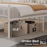 Vecelo Queen Size Bed Frame With Headboard 14 Inch Metal Platform Mattress Foundation No Box Spring Needed Squeak Resistant