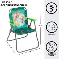 Idea Nuova Jurassic World Outdoor Portable Patio Chair With Folding Metal Frame Ages 3