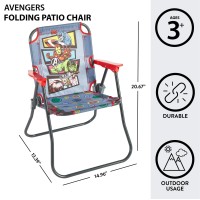 Idea Nuova Marvel Spiderman Outdoor Portable Patio Chair With Folding Metal Frame Ages 3