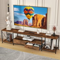 Gyiiyuo Tv Stand With Fabric Drawers For 90 95 100 Inches Tv Entertainment Center And Industrial Tv Console Table With Open St