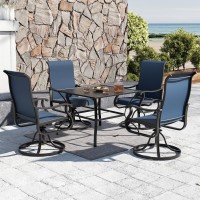 Vonzoy Patio Swivel Chairs Set Of 4 Outdoor Dining Chairs With High Back Allweather Swivel Rocker Chair For Lawn Porch Or Ga