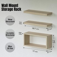 Richer House Floating Shelves Set Of 3 Modern Bathroom Shelves Wall Mounted Shelves With Invisible Brackets Over Toilet Rustic