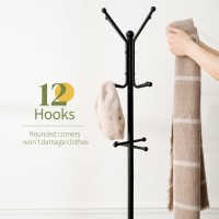 Yoobure Coat Rack Freestanding Coat Tree With Umbrella Holder Metal Coat Rack Stand With 12 Hooks Modern Coat Hanger Stand Fo