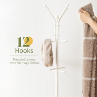 Yoobure Coat Rack Freestanding Coat Tree With Umbrella Holder Metal Coat Rack Stand With 12 Hooks Modern Coat Hanger Stand Fo