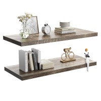 Jpnd Wall Shelf Set Of 2 Floating Shelves 36 In W X 10 In D X 1 In H Wooden Floating Wall Shelf With Invisible Brackets For Li