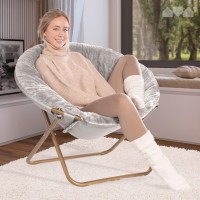 Milliard Cozy Chairfaux Fur Saucer Chair For Bedroomxlarge Light Grey