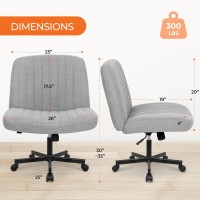 Orange Factory Criss Cross Chair With Wheels Armless Cross Legged Office Desk Chair Wide Comfy Vanity Rolling Swivel Modern Co