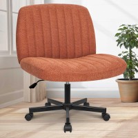 Orange Factory Criss Cross Chair With Wheels Armless Cross Legged Office Desk Chair Wide Comfy Vanity Rolling Swivel Modern Co