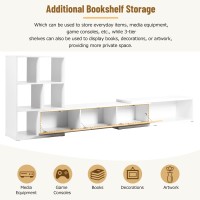 Merax Extendable Tv Stand For Televisions Up To 110 Adjustable Entertainment Center With Storage Cabinets And 3 Tier Bookshel