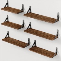 Amada Homefurnishing Wall Shelves Set Of 6 Wood Floating Shelves For Wall Decor Rustic Farmhouse Wall Shelves For Bedroom Bat