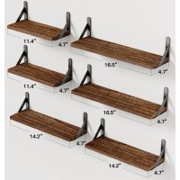 Amada Homefurnishing Wall Shelves Set Of 6 Wood Floating Shelves For Wall Decor Rustic Farmhouse Wall Shelves For Bedroom Bat