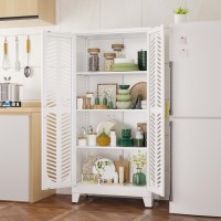 Paofin Metal Storage Cabinet Tall Kitchen Pantry Cabinets With Hollow Doors And Adjustable Shelves Freestanding Storage Cupboard