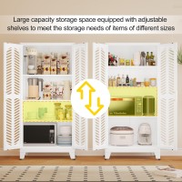 Paofin Metal Storage Cabinet Tall Kitchen Pantry Cabinets With Hollow Doors And Adjustable Shelves Freestanding Storage Cupboard